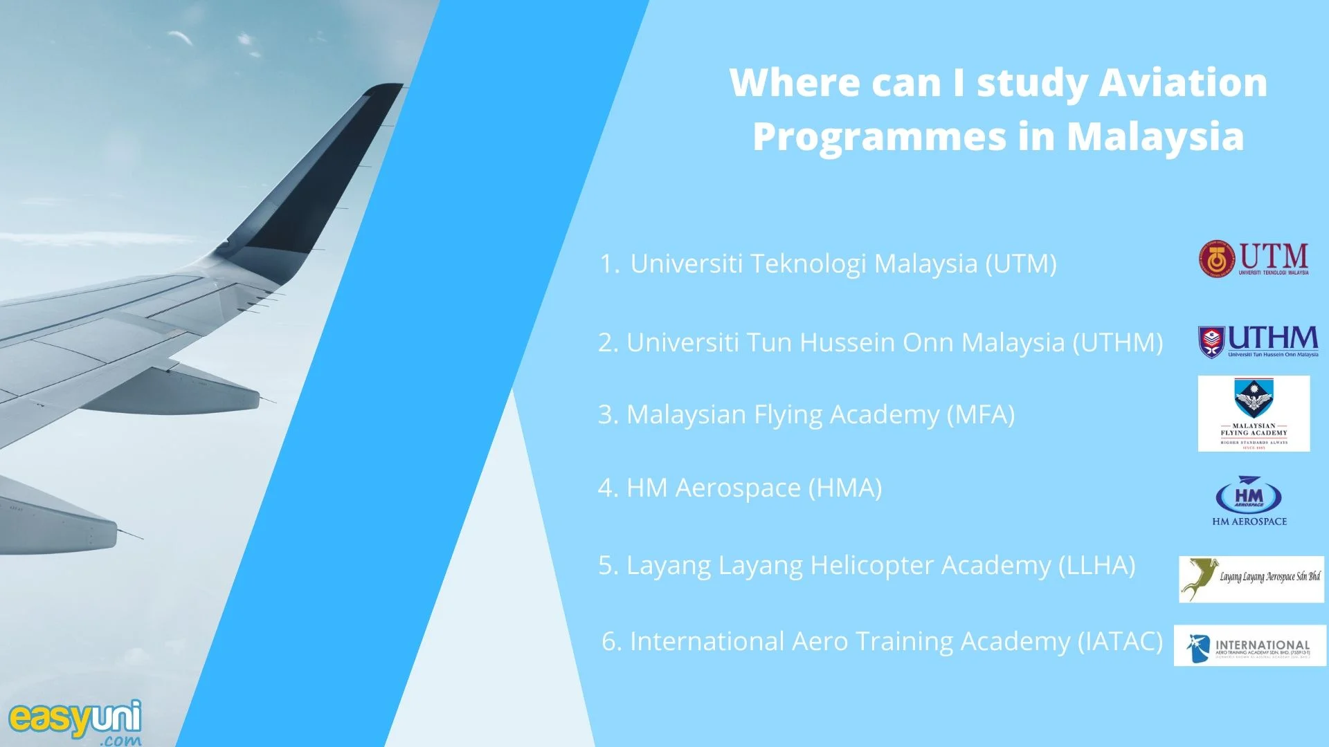 Places that offer Aviation Programmes in Malaysia.